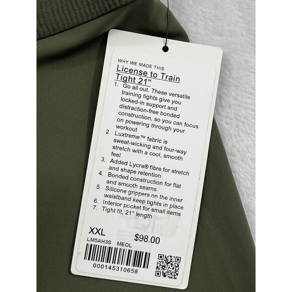 NEW Lululemon XXL‎ Green License to Train Tight Men's Tight Fit 21" - Picture 4 of 16
